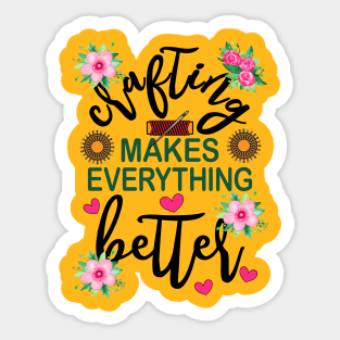 Crafting Makes Everything Better Sewing Floral Sticker